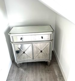 Mirrored Accent Cabinet, New, $150, Mirrored Chest Drawers, Console.