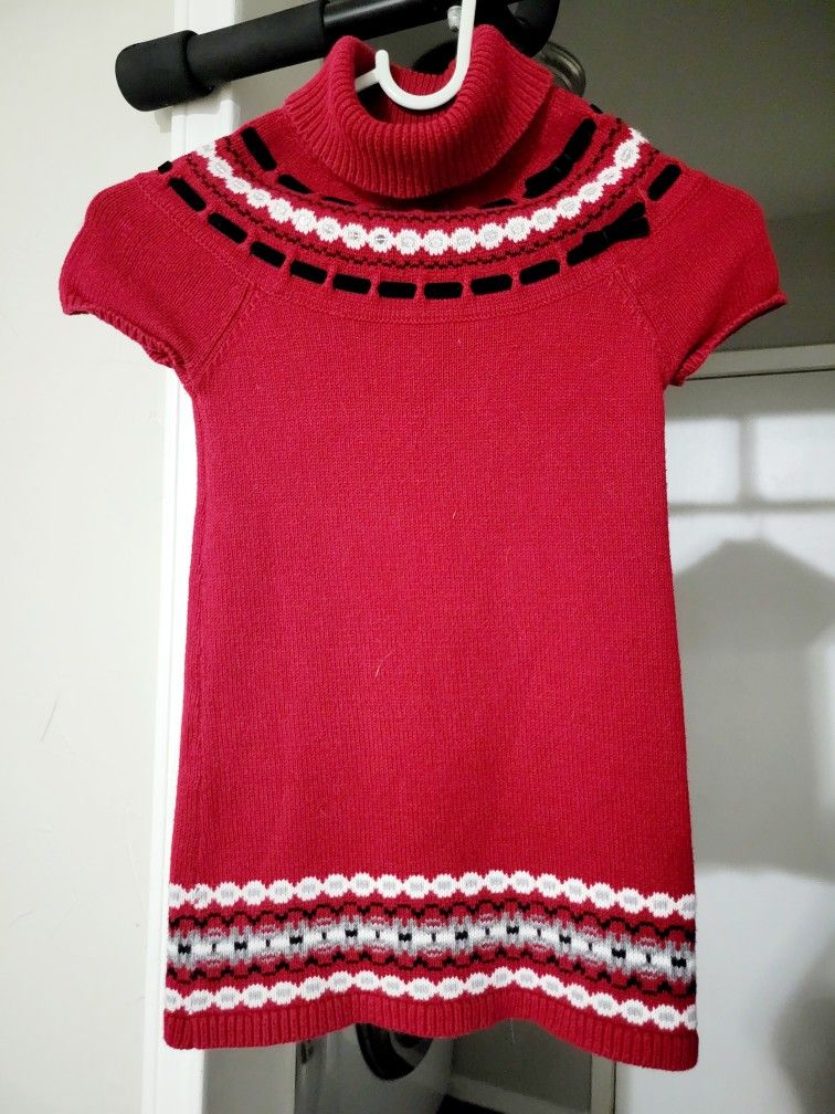 Toddler Girls Knit Red Sweater Dress - Size 4t