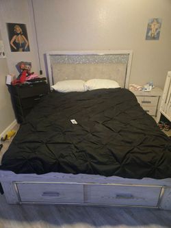 Bed frame, dresser and night stand
