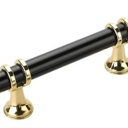 Homidy 10 Pack Black Cabinet Pulls, Black Gold Cabinet Handles