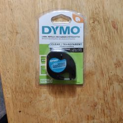Dymo  Tag Labeling Tape, Clear With Black Print