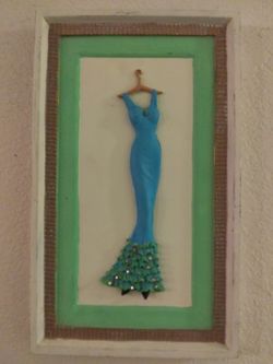Fashion blue dress frame 7x12