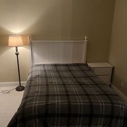 White Wood Bed Frame Full