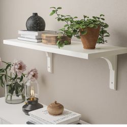 IKEA Wall Shelf Whit 2 Wood Brackets 