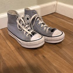 Grey/blue Kids Size 2 Converse High Tops
