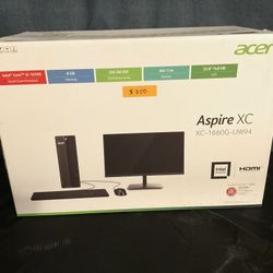 Acer Aspire Desktop with 23.8" Monitor, 10th Gen Intel Core i3-10105 4-Core Processor, Intel UHD Graphics 6308GB DDR4, 256GB NVMe M.2 SSD, Black, Wind