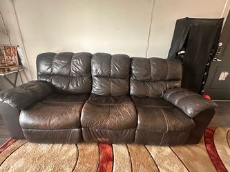 Dark Brown Leather Reclining Sofa manual