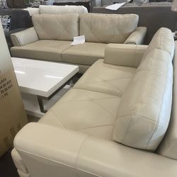 Learner Sofa And Leather Love Seat On Sale