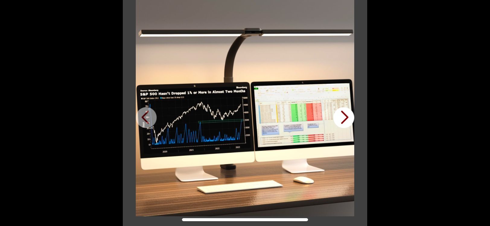 SKYLEO Led Desk Lamp For Home Office - Eye Caring Architect Desk Light With Clamp - Computer Monitor Light With Stepless Dimming Touch Control - 5 Col