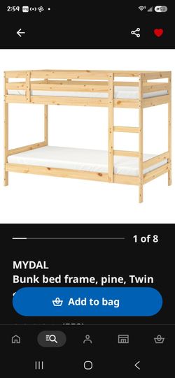 Solid Wood Twin Bunk Bed + 2 Mattresses (Great Condition!) – Must Go! Or Best Offer