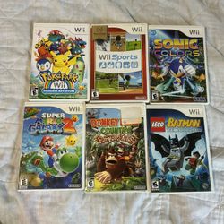 Nintendo Wii Game Lot Bundle Super Mario Galaxy 2 wii sports pokemon donkey kong