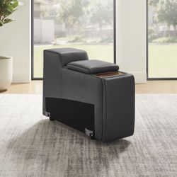 Karson Storage Console With Hidden Cupholders, Gray