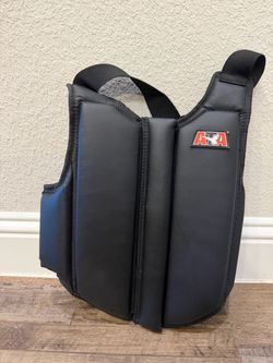 ATA Black Martial Arts/Boxing Protective Chest Guard Vest w/ Shoulder Straps CL
