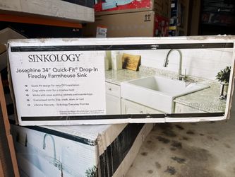 Sinkology 34in Drop in Fireclay Farmhouse Sink