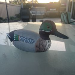 Vintage Hand-Carved & Hand-Painted Wooden Duck Decoy