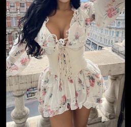 Floral Dress With Corset With Tags Still