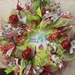 Handmade Grinch Wreaths