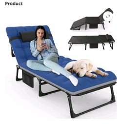 Folding Reclining Lounge Chair with Cushion