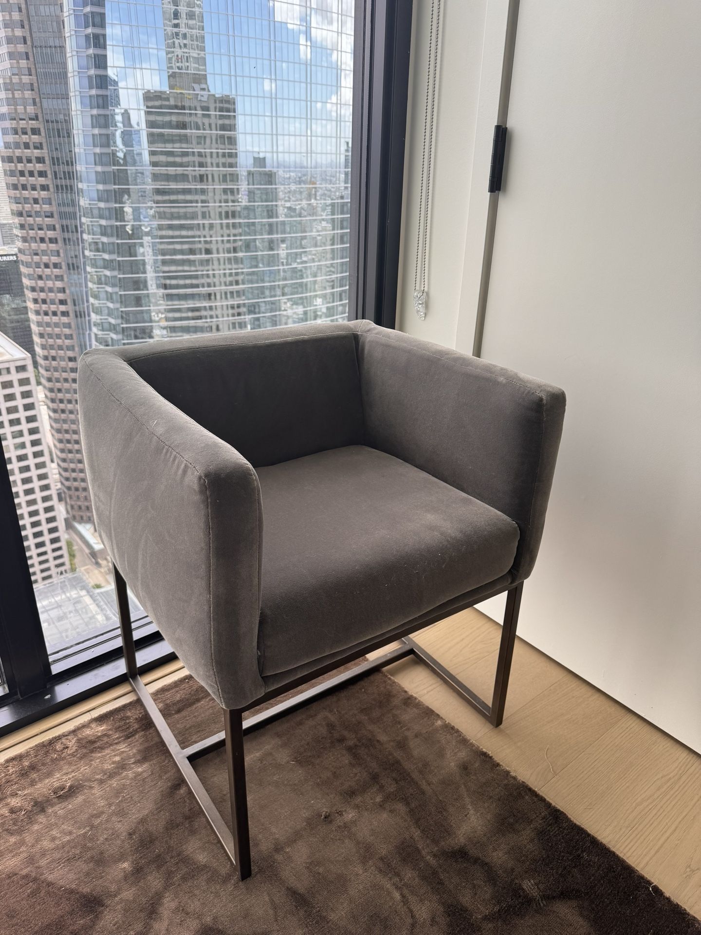 Two Mohair/Suede Accent Chair Grey $120/each