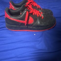 Black & Red Air Force 1s Size 8.5