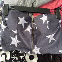 Gray Tube Top Corset Star Pattern