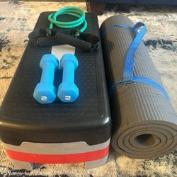 Exercise, Stepper, Resistance Band, And Weights