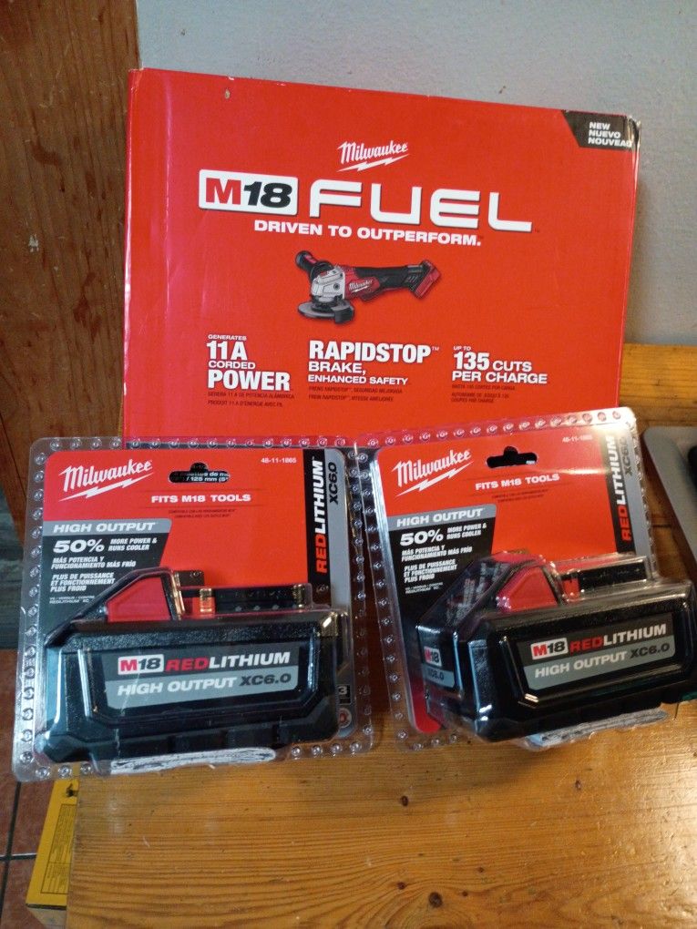 Milwaukee grinder & batteries