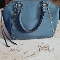 Adorable Blue Studded Handbag 