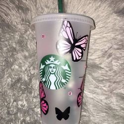 Custom/personalized Starbucks Reusable Butterfly Cup ✨