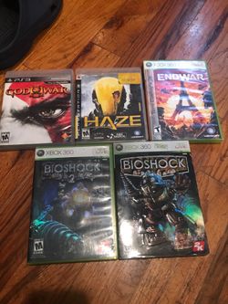 5 games Xbox 360 PS3 $20