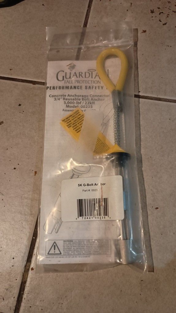 Guardian Fall Protection 5K G-Bolt Anchor Safety Gear 00235