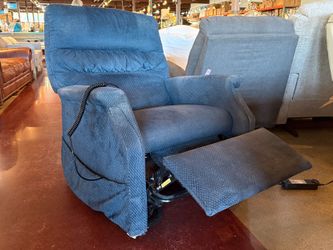 Blue Power Lift Recliner Armchair