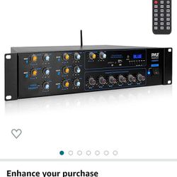 Pyle Rack-Mount Studio Mixer/Amplifier With Bluetooth, Brand New
