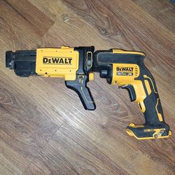 DEWALT XR BRUSHLESS DRYWALL GUN WITH COLLATED ATTACHMENT NO BATTERY TOOL ONLY FIRM $100