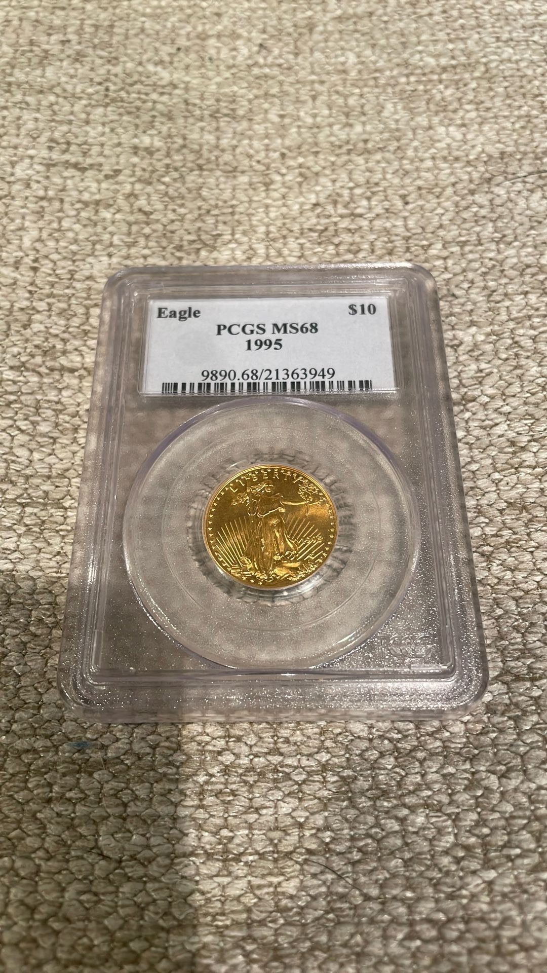 1995 $10 American Gold Eagle – PCGS MS68 – Near-top population – 1/4 oz gold