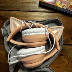 small Girls Cat Headphones With Case