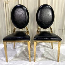 Classic Modern Luxury Glam Gold Stainless Steel Dining Chairs 