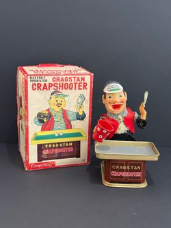 RARE - Collector’s Vintage 1950’s Japan Cragstan Crapshooter Tin Toy
