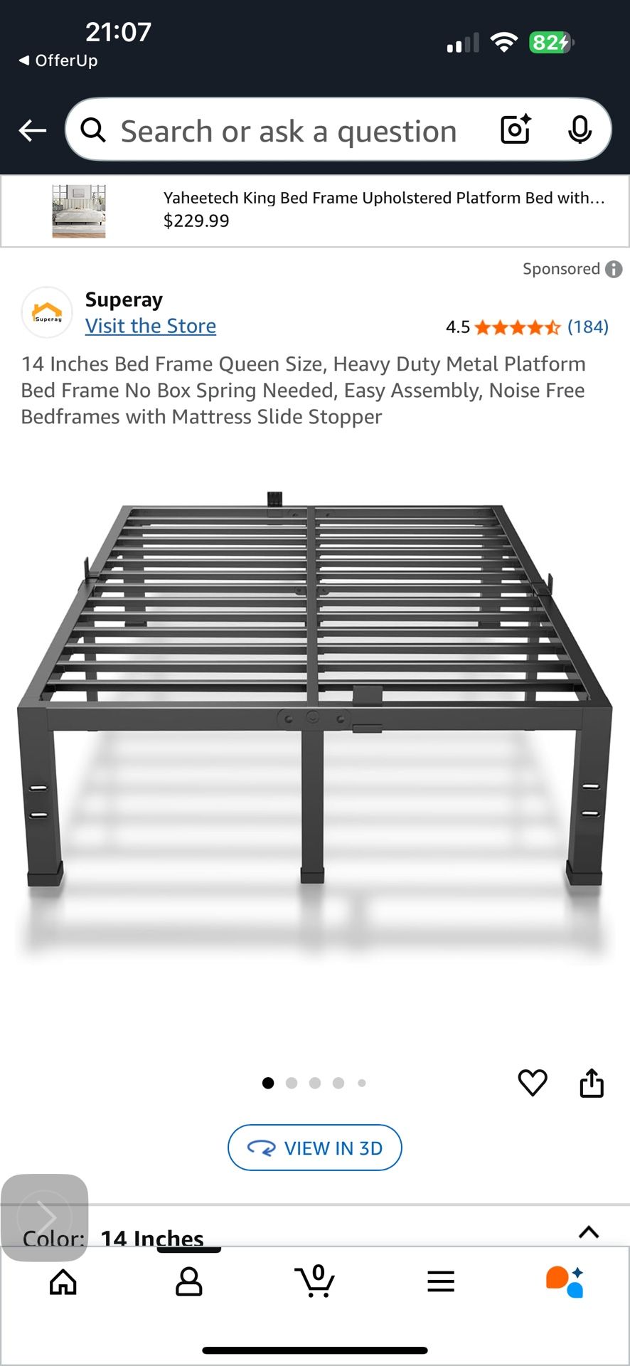 Metal Platform Bed Frame &50
