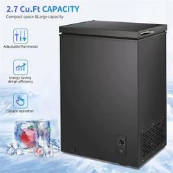 20.94 in. W 2.7 cu. ft. Manual Defrost Chest Freezer with Adjustable Temperature Controls in black