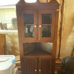 Vintage Corner Cabinet, 70 Inches