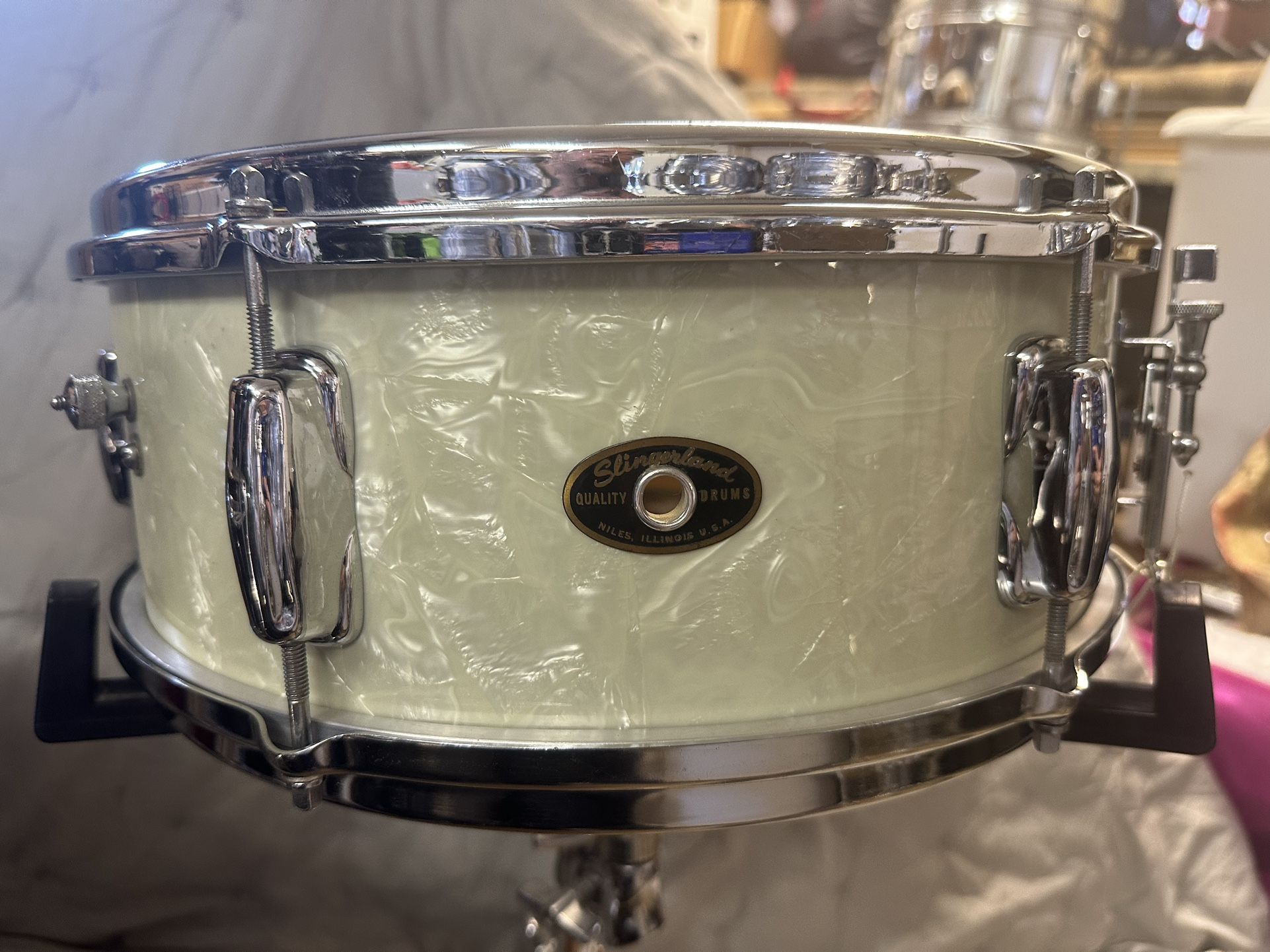 1960’s Slingerland Snare Drum - White Marine Pearl