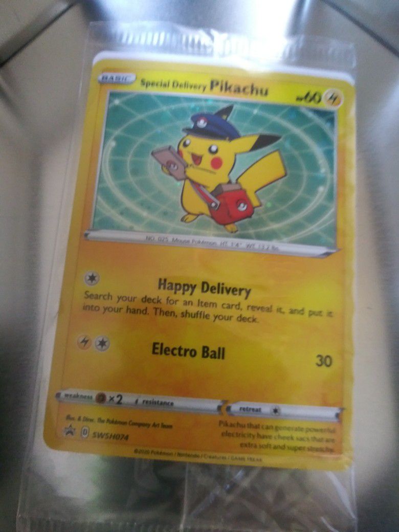 1 BRAND NEW SEALED POKEMON SPECIAL DELIVERY PIKACHU SWSH074 TRADE???