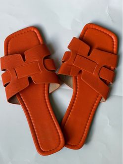 Orange Sandals Orange Epsom Leather