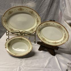 Set Of 3 Oval Serving Platters Noritake