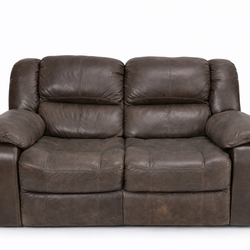 Grey Leather Loveseat / 2-Seater Couch – Comfortable
