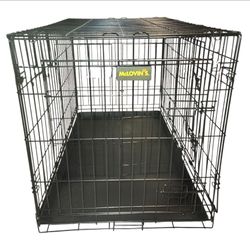 McLovin's Large Foldable 2 Door Dog Crate with Removable Divider and Plastic Mat