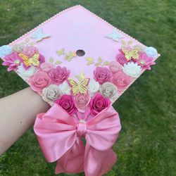 Cap Topper Para Gorro De Graduación 👩‍🎓 (elige A Tu Gusto Colores, Flores Y La Frase Que Más Te Guste 