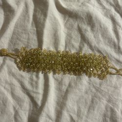 Handmade Yellow Beaded Statement Bracelet