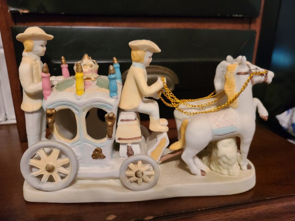 Bisque Figure Cinderella's Horse and Carriage